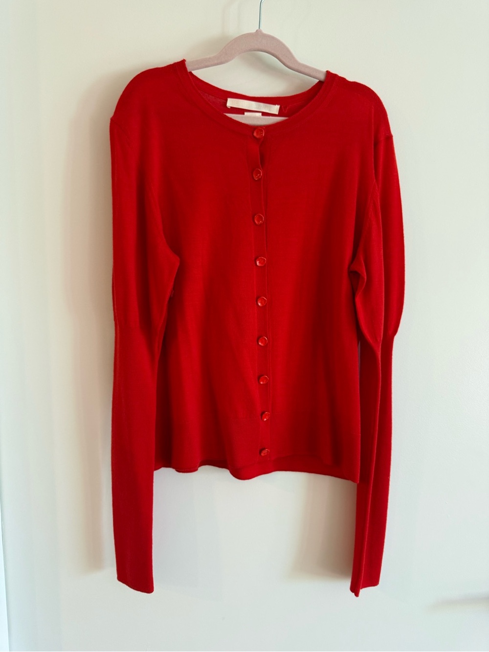 Jason Wu Red Merino Wool Button Front Cardigan Size S